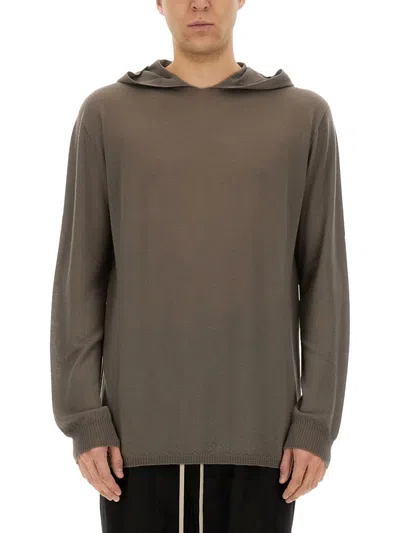 Rick Owens Wool Sweatshirt In Grey