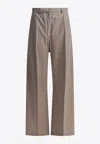 Rick Owens Wool Tailored Pants In Brown