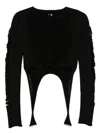 Rick Owens Tanja Distressed Virgin Wool Sweater In Black