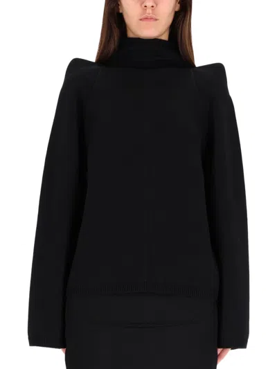 Rick Owens Wool Top Sweater In Black