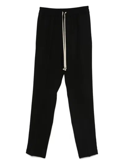 Rick Owens Wide Leg Drawstring Trousers In Black