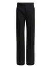 Rick Owens Wool Pinstripe Tailored Pants In Black