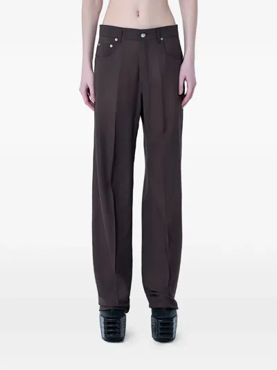 Rick Owens Wool Trousers In Brown