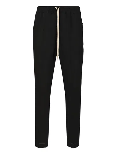 Rick Owens Wool Trousers With Drawstring In Black