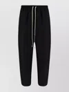 RICK OWENS WOOL TROUSERS WITH MONOCHROME PATTERN AND POCKETS