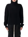 Rick Owens Wool Turtle Neck Jumper In Black