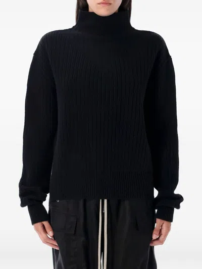 Rick Owens Wool Turtle-neck Jumper In Black
