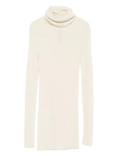 Rick Owens Wool Turtle-neck Sweater In Neutral