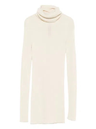 Rick Owens Wool Turtle-neck Sweater In White