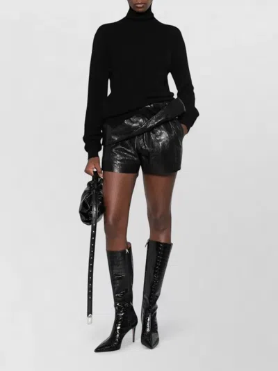 Rick Owens Wool Turtleneck Bodysuit In Black