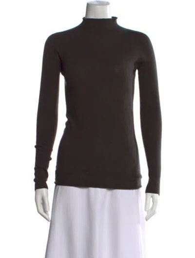 Pre-owned Rick Owens Wool Turtleneck Sweater In Brown