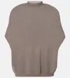 Rick Owens Wool Turtleneck Top In Grey