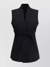 Rick Owens Wool Vest With Tie Waist And Shawl Collar