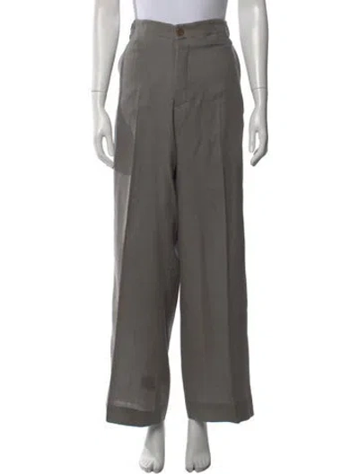 Pre-owned Rick Owens Wool Wide Leg Pants In Gray