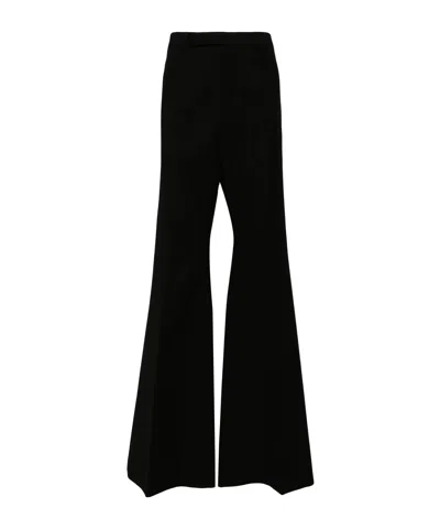 Rick Owens Wool Wide-leg Trousers In Black