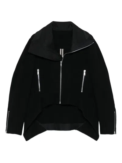 Rick Owens Wool Zipped Jacket In Black