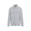Rick Owens Work Shirt With Double Stitching And Flap Pockets In Blue