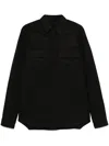 Rick Owens Wool Button-up Shirt In Black