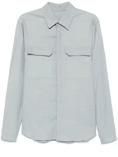 Rick Owens Work Shirt In Blue