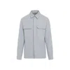 Rick Owens Work Shirt With Double Stitching And Flap Pockets In Gray
