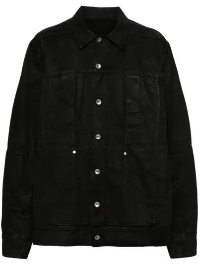 Rick Owens Denim Jacket In Black