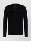 Rick Owens Black Concordians Ls Grid Knit Sweater In Black