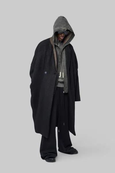 Rick Owens Woven Coat In Black