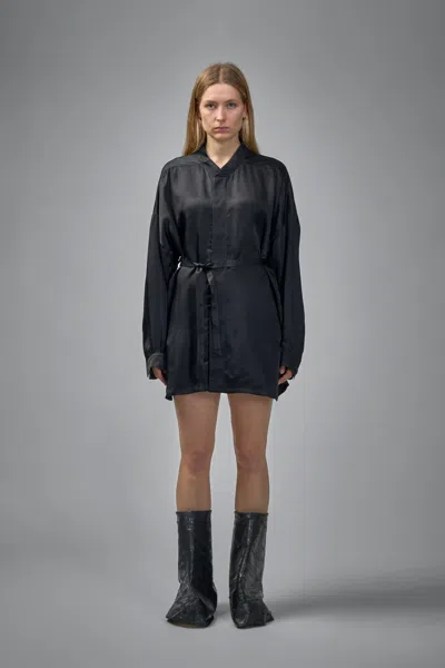 Rick Owens Woven Dress Jumbo Faun Mini In Black