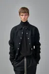 Rick Owens Woven Jacket Outershirt In Black