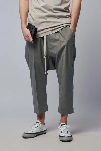 Rick Owens Woven Pants - Drawstring Cropped In Gray