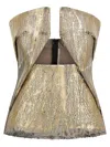 Rick Owens Coated Denim Top With Front Cut-out Neckline