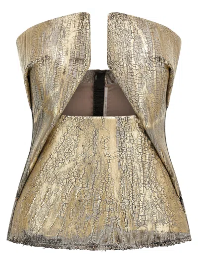 Rick Owens Woven Prong Top In Gray