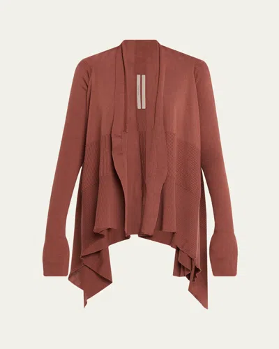 Rick Owens Wrap Asymmetric Cardigan In Brown