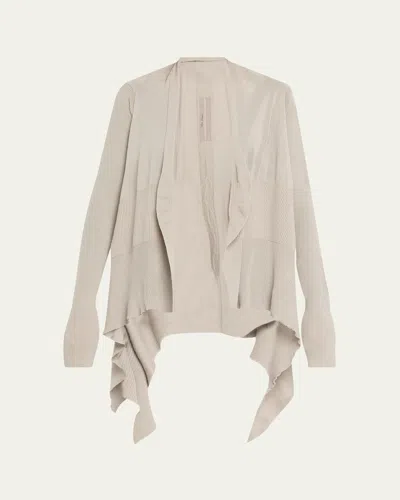 Rick Owens Wrap Asymmetric Cardigan In Neutral