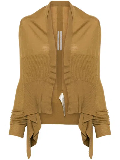 Rick Owens Wrap Cardigan In Brown