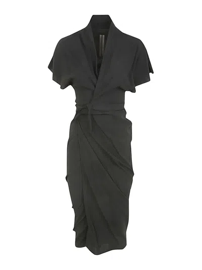 Rick Owens Wrap Dress Clothing In Black