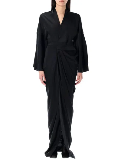 Rick Owens Wrap Gown In Black