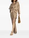 Rick Owens Wrap Gown In Gold