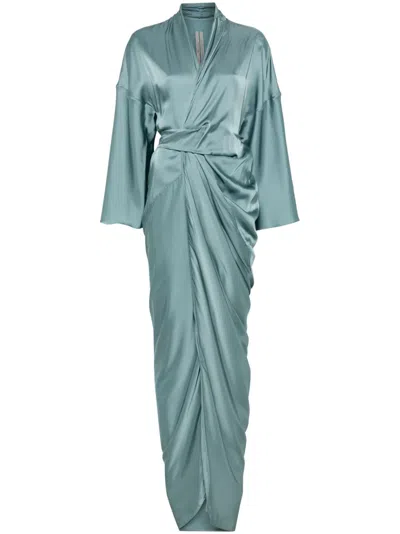 Rick Owens Wrap Gown In Green