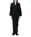 Rick Owens Wrap Gown With Deep V-neckline In Black