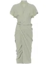 Rick Owens Wrap Maxi Dress In Green