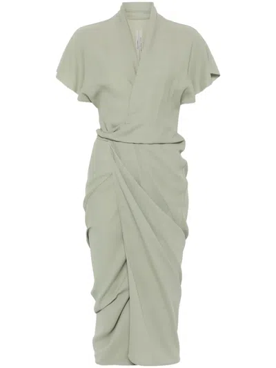 Rick Owens Wrap Maxi Dress In Green