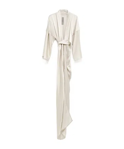 Rick Owens Wrap Maxi Dress In White