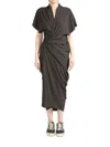 RICK OWENS WRAP MIDI DRESS