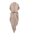 Rick Owens Wrap Midi Dress In Nude