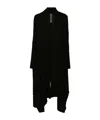 Rick Owens Wrap Ribbed Cardigan In Black