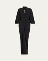 Rick Owens Wrap Silk-blend Gown In Black