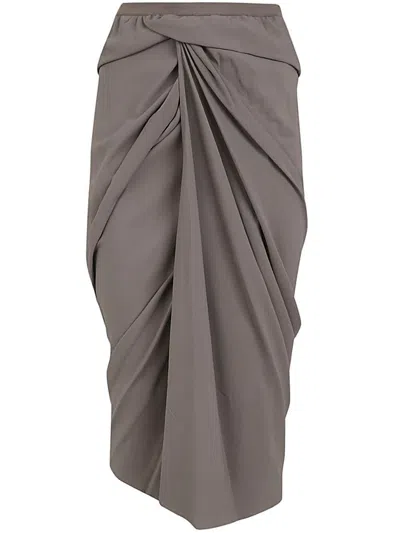 Rick Owens Wrap Skirt In Gray