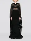 Rick Owens Hooded Silk Kaftan In Black