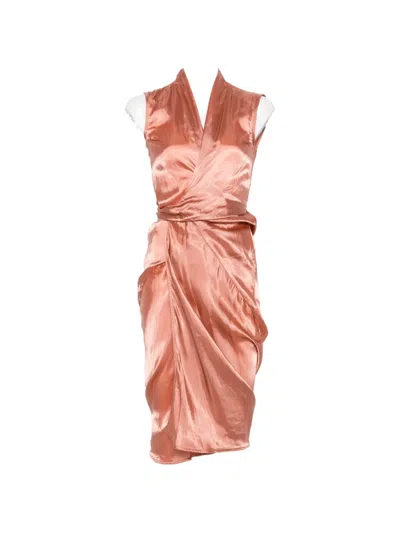 Rick Owens Wrap Sleeveless Midi Dress In Neutral